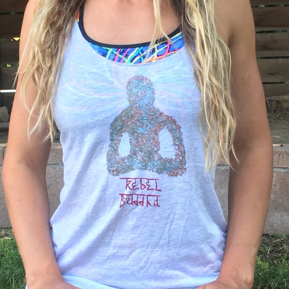 Rebel Buddha crystal Buddha tank top - Picture 3 of 4